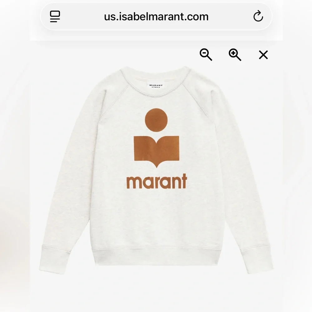 Isabel Marant Étoile Millyny Sweatshirt Ecru/Camel Size 40 6/8 - Picture 10 of 11